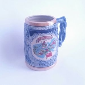 Vintage Bermuda Mug Glazed Formed Japan Beer